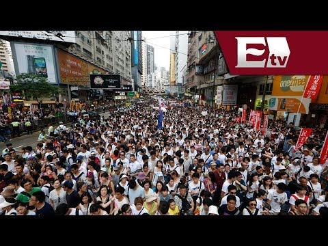 Manifestación democrática, reprimida en Hong Kong